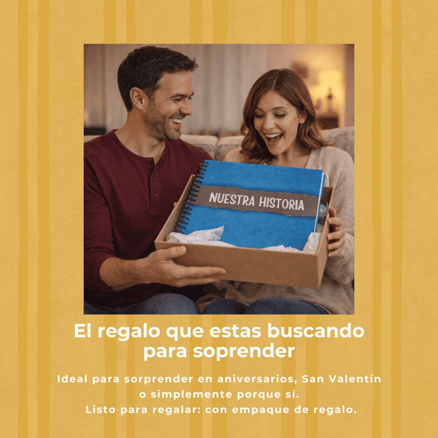 Álbum para parejas - "Nuestra historia"+ EMPAQUE DE REGALO