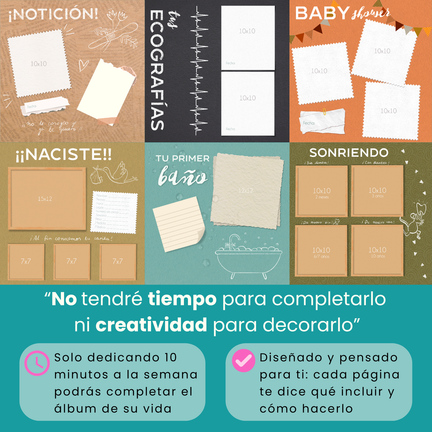 Álbum para bebé - "UN LIBRO PARA TI, SOBRE TI" - Su historia de 0 a 18 años