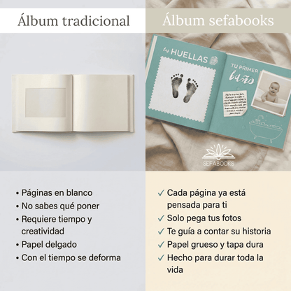 Álbum para bebé ARTESANAL - Su vida de 0 a 18 años + Empaque de REGALO