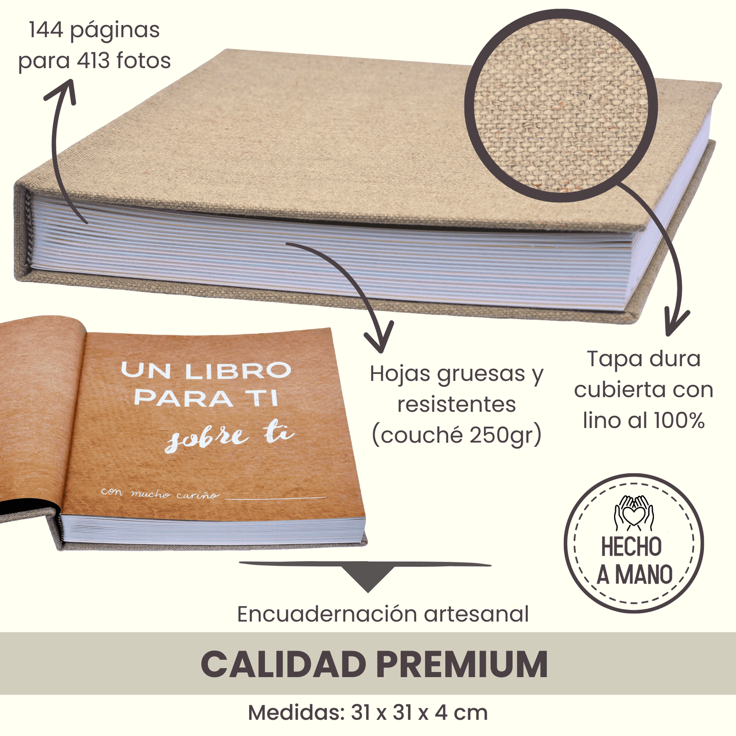 Álbum para bebé - "UN LIBRO PARA TI, SOBRE TI" - Su historia de 0 a 18 años + Empaque de REGALO