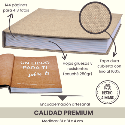 Álbum para bebé - "UN LIBRO PARA TI, SOBRE TI" - Su historia de 0 a 18 años + Empaque de REGALO