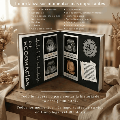 Álbum para bebé ARTESANAL - Su vida de 0 a 18 años + Empaque de REGALO