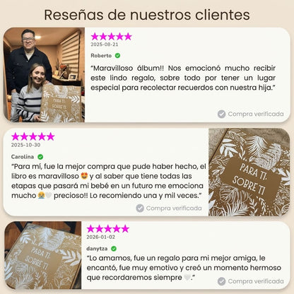 Álbum para bebé ARTESANAL - Su vida de 0 a 18 años + Empaque de REGALO